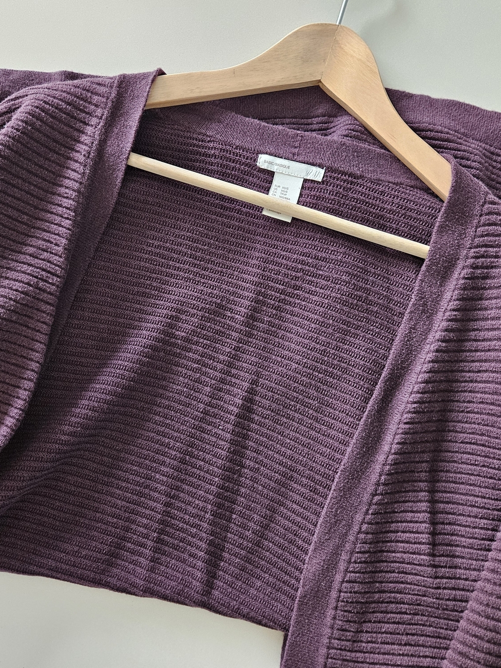 H&M Plum Ribbed Open-Front Cardigan - Picture 5 of 6